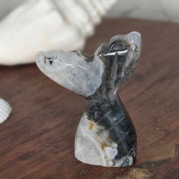Moss Agate Mermaid Tail Crystal - Picture 1 of 6
